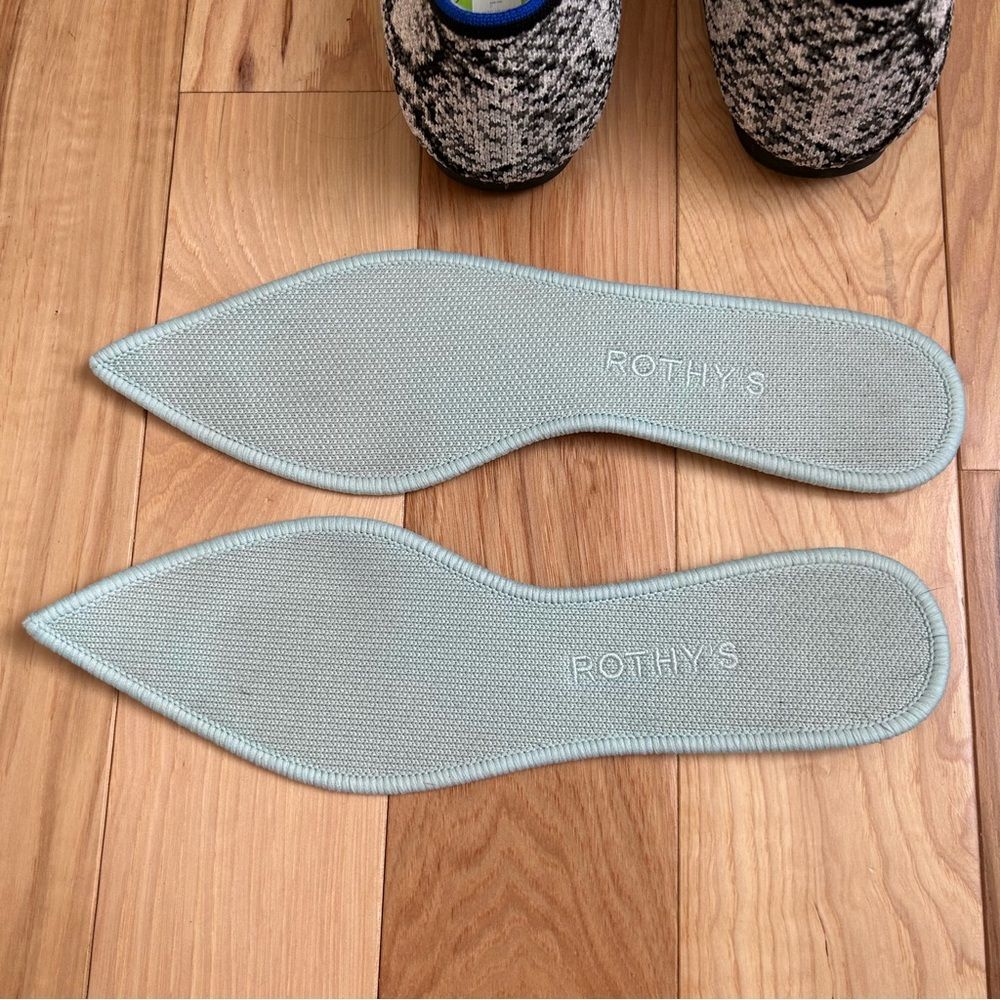 Rothy's The Point Black & White Python Print Flat… - image 7